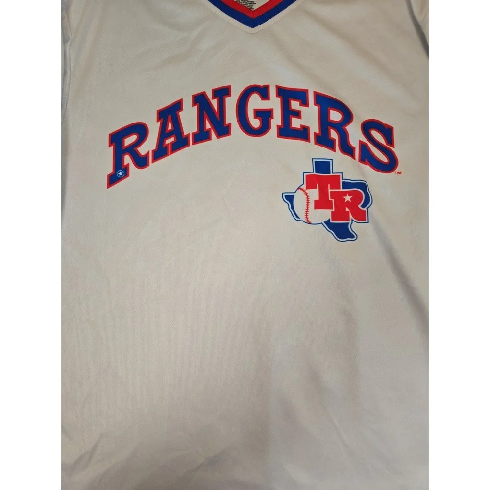 Texas Rangers Retro Throwback SGA Pullover Jersey V-Neck Medium